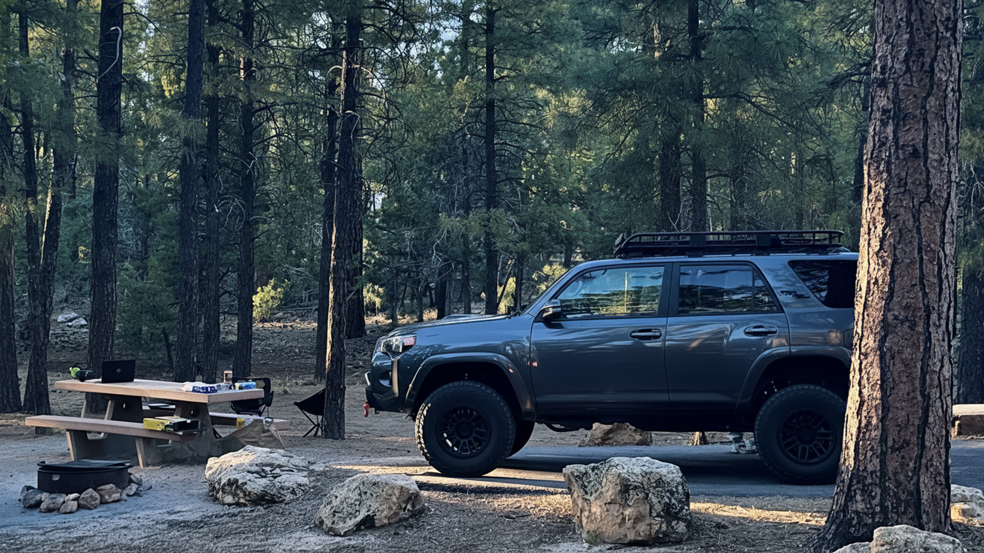 kemping na dziko w okolicach wielkiego kanionu